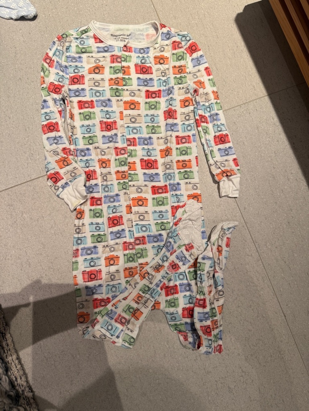Magnetic Me Kids' Camera Print footie- Multicolor